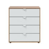 Comodino moderno bianco e rovere nodi 77x40x86h cm - Spinello