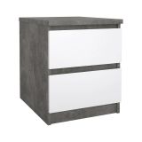 Comodino moderno cemento e bianco lucido 50x40x49h cm - Azar