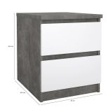 Comodino moderno cemento e bianco lucido 50x40x49h cm - Azar