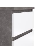 Comodino moderno cemento e bianco lucido 50x40x49h cm - Azar