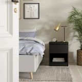 Comodino moderno nero 40x40x49h cm - Scolastica