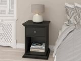 Comodino moderno nero 47x43x63h cm - Pascal