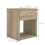 Comodino moderno quercia 37x35x47h cm - Giustina