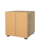 Comodino moderno quercia e bianco lucido 40x40x42h cm - Fedora