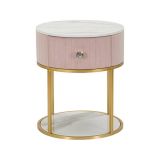 Comodino moderno rosa e bianco 42x42x48h cm - Gerhard