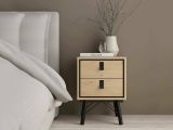 Comodino moderno rovere 43x40x59h cm - Jean