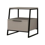 Comodino moderno tortora 45x40x50h cm - Alonso