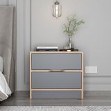 Comodino Nero Antracite Marrone Noce 4 Cassetti Apertura Scorrevole 54x40x47h cm, Chiusura Scorrevole - Legnago
