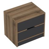 Comodino Nero Antracite Marrone Noce 4 Cassetti Apertura Scorrevole 54x40x47h cm, Chiusura Scorrevole - Legnago