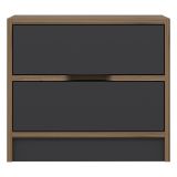 Comodino Nero Antracite Marrone Noce 4 Cassetti Apertura Scorrevole 54x40x47h cm, Chiusura Scorrevole - Legnago
