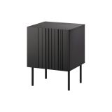 Comodino Nero Cassetti un Ripiano 59x42x44.5h cm, Un'anta - Russi