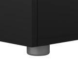 Comodino Nero un Ripiano 2 Cassetti 40x40x42h cm, Apertura Scorrevole - Amber