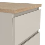 Comodino Patrica, comò basso con 2 cassetti, tavolino da notte elegante e funzionale, 40x50 h50 cm, Beige