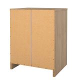 Comodino Roxanne, Comò basso, Tavolino da notte, Mensola da letto, 30x38 h48 cm, Rovere