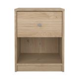 Comodino Roxanne, Comò basso, Tavolino da notte, Mensola da letto, 30x38 h48 cm, Rovere