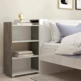 Comodino stretto cemento e bianco lucido 144x26x79h cm - Peridoto