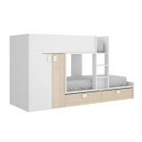 Composizione camera da letto Acerola, 275x108h150 cm, Bianco e Rovere
