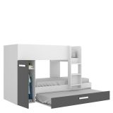 Composizione camera da letto Agle, 244x112h150 cm, Bianco e Antracite