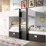 Composizione camera da letto Araba, 271x111h150 cm, Bianco e Antracite