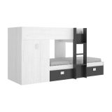 Composizione camera da letto Araba, 271x111h150 cm, Bianco e Antracite