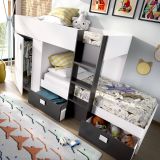 Composizione camera da letto Araba, 271x111h150 cm, Bianco e Antracite