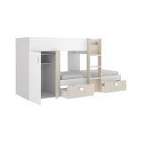 Composizione camera da letto Araba, 271x111h150 cm, Bianco e Rovere