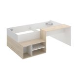 Composizione camera da letto Argh, 195x134h73 cm, Bianco e Rovere