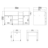 Composizione Camera da Letto Bianco Dimensione Materasso 90x200 cm Scrivania Estraibile 203x104x111h cm, un Letto - Lamedani