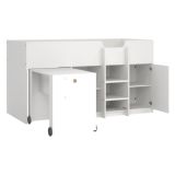 Composizione Camera da Letto Bianco Dimensione Materasso 90x200 cm Scrivania Estraibile 203x104x111h cm, un Letto - Lamedani
