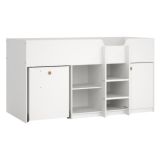 Composizione Camera da Letto Bianco Dimensione Materasso 90x200 cm Scrivania Estraibile 203x104x111h cm, un Letto - Lamedani