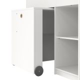 Composizione Camera da Letto Bianco Marrone Rovere Dimensione Materasso 90x200 cm Scrivania Estraibile 203x104x111h cm, un Letto - Lamedani