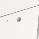 Composizione Camera da Letto Bianco Marrone Rovere Dimensione Materasso 90x200 cm Scrivania Estraibile 203x104x111h cm, un Letto - Lamedani