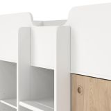 Composizione Camera da Letto Bianco Marrone Rovere Dimensione Materasso 90x200 cm Scrivania Estraibile 203x104x111h cm, un Letto - Lamedani