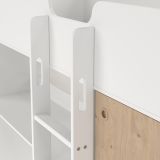Composizione Camera da Letto Bianco Marrone Rovere un Cassetto Dimensione Materasso 90x200 cm 203x104x150h cm, Compatto Multiuso - Laliso