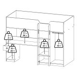 Composizione Camera da Letto Bianco Marrone Rovere un Cassetto Dimensione Materasso 90x200 cm 203x104x150h cm, Compatto Multiuso - Laliso