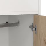 Composizione Camera da Letto Bianco Marrone Rovere un Cassetto Dimensione Materasso 90x200 cm 203x104x150h cm, Compatto Multiuso - Laliso