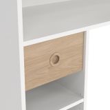 Composizione Camera da Letto Bianco Marrone Rovere un Cassetto Dimensione Materasso 90x200 cm 203x104x150h cm, Compatto Multiuso - Laliso