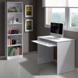 Composizione Camera da Letto Bianco Reversibile per Cameretta 90x54x79h cm, Misure Elementi Scrivania: 90x54h79, Libreria: 52x25h180 cm - Gaggi