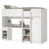 Composizione Camera da Letto Bianco un Cassetto Dimensione Materasso 90x200 cm 203x104x150h cm, Compatto Multiuso - Laliso