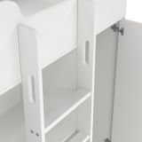 Composizione Camera da Letto Bianco un Cassetto Dimensione Materasso 90x200 cm 203x104x150h cm, Compatto Multiuso - Laliso