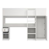 Composizione Camera da Letto Bianco un Cassetto Dimensione Materasso 90x200 cm 203x104x150h cm, Compatto Multiuso - Laliso