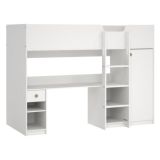 Composizione Camera da Letto Bianco un Cassetto Dimensione Materasso 90x200 cm 203x104x150h cm, Compatto Multiuso - Laliso
