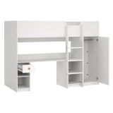 Composizione Camera da Letto Bianco un Cassetto Dimensione Materasso 90x200 cm 203x104x150h cm, Compatto Multiuso - Laliso