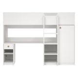 Composizione Camera da Letto Bianco un Cassetto Dimensione Materasso 90x200 cm 203x104x150h cm, Compatto Multiuso - Laliso