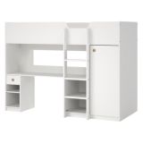 Composizione Camera da Letto Bianco un Cassetto Dimensione Materasso 90x200 cm 203x104x150h cm, Compatto Multiuso - Laliso