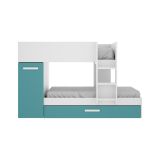Composizione camera da letto Hikaa, 244x112 h150 cm, Azzurro e Bianco