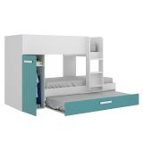 Composizione camera da letto Hikaa, 244x112 h150 cm, Azzurro e Bianco
