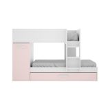 Composizione camera da letto Hikaa, 244x112 h150 cm, Bianco e Rosa