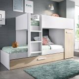 Composizione camera da letto Hikaa, 244x112h150 cm, Rovere e Bianco