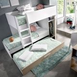 Composizione camera da letto Hikaa, 244x112h150 cm, Rovere e Bianco